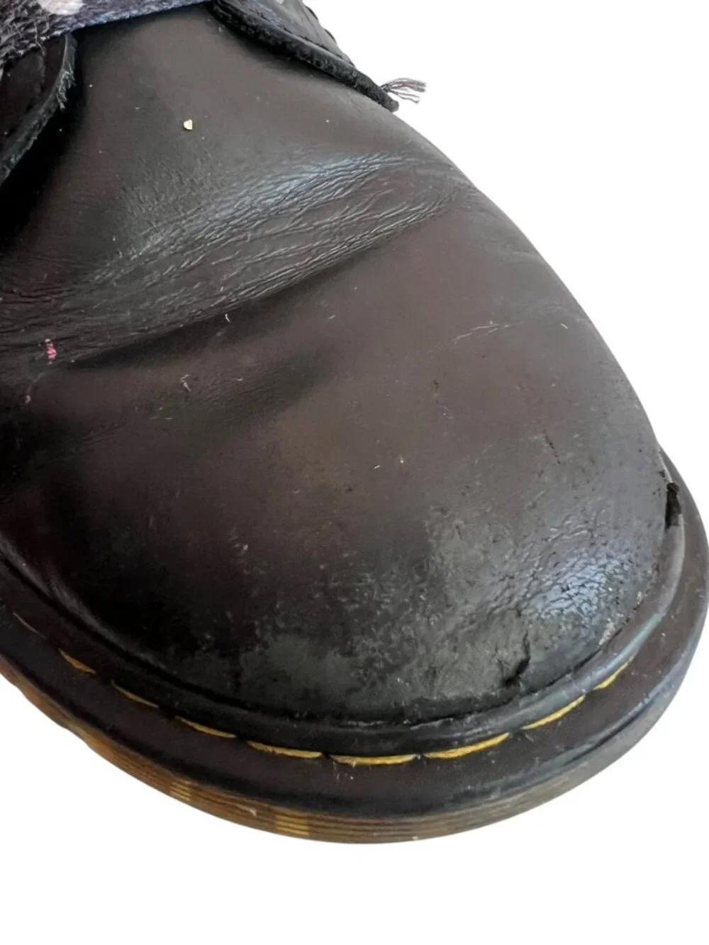 Dr Martens boots Youth 1460 Serena Faux Fur Lined Leather Lace Up black size 5
